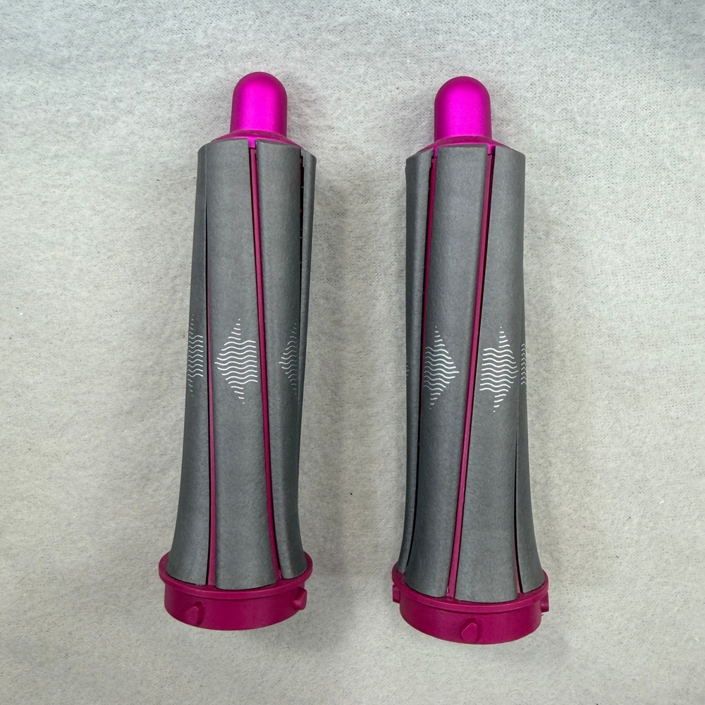 Dyson Airwrap 1.2 Inch Long Barrels Fuchsia Nickel Hair Styler Attachments Set 2